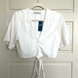 Abercrombie & Fitch tie / wrap linen top